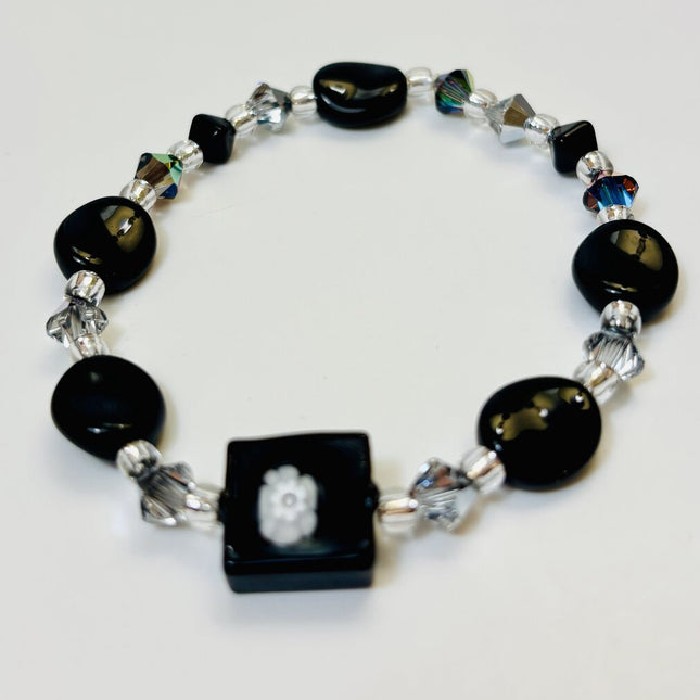 Venetian Glass Bracelet - Black Milli