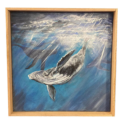 Hand Painted Whale Acrylic Painting
