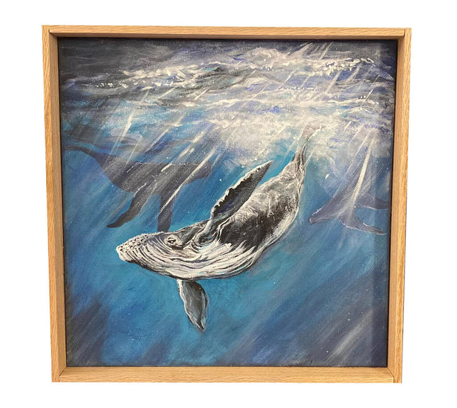 Hand Painted Whale Acrylic Painting