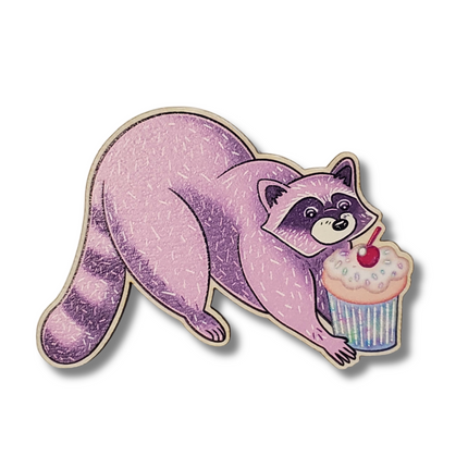 Magnet - Wood - Raccoon