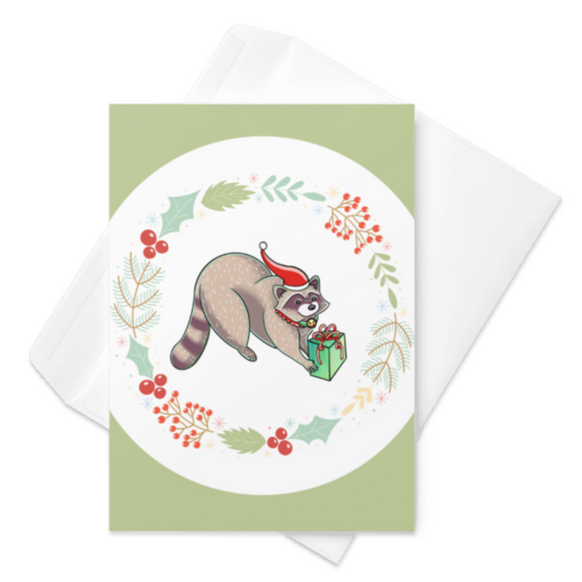 Holiday - Card - Raccoon