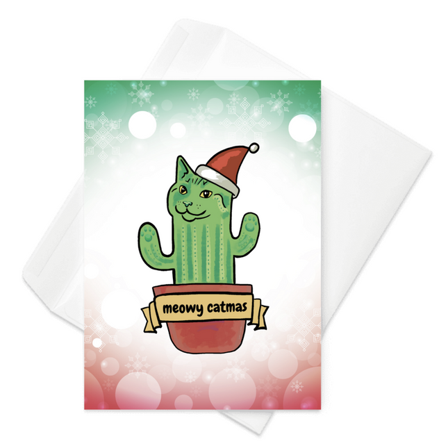 HOLIDAY - CARD CAT CACTUS