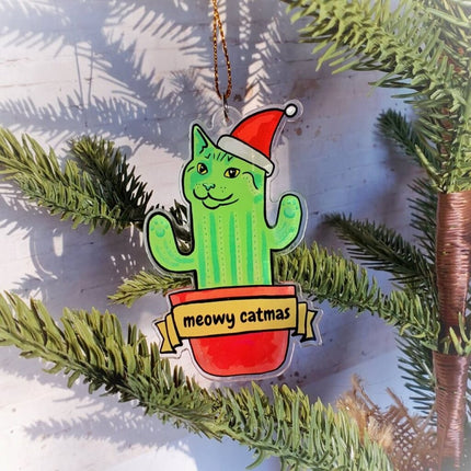 Holiday - ORNAMENT CAT CACTUS