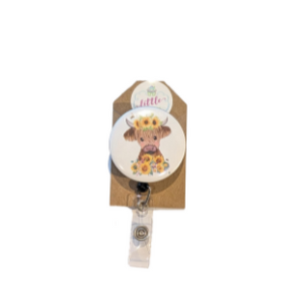 Button Badge Reel - Highland Cow