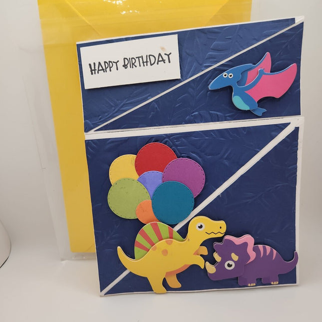 Triple Easel Card/Dinosaur/Balloon Bunch