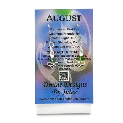 Birthstone Earrings - 08 August