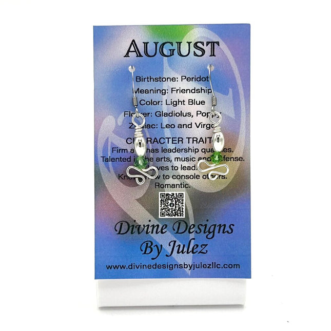 Birthstone Earrings - 08 August