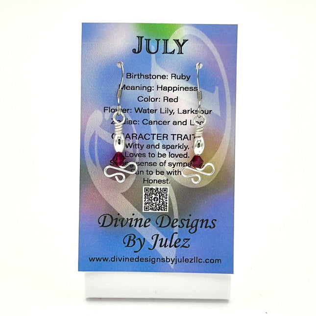 Birthstone Earrings - 07 July