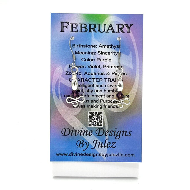 Birthstone Earrings - 02 February