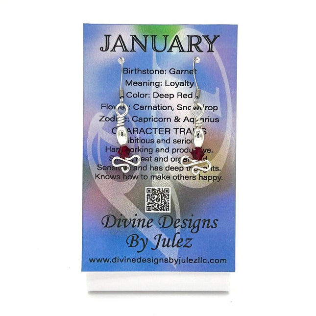 Birthstone Earrings - 01 January