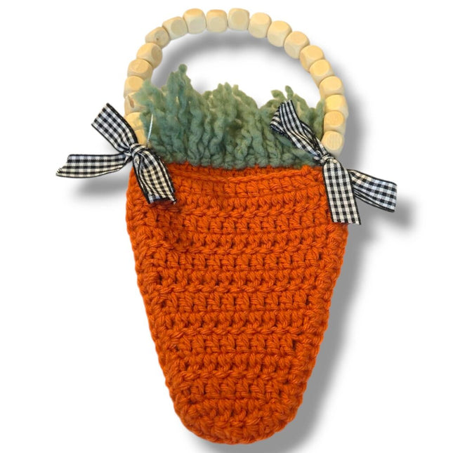 CARROT TREAT BAG DARK BEADS FANCY STITCHES