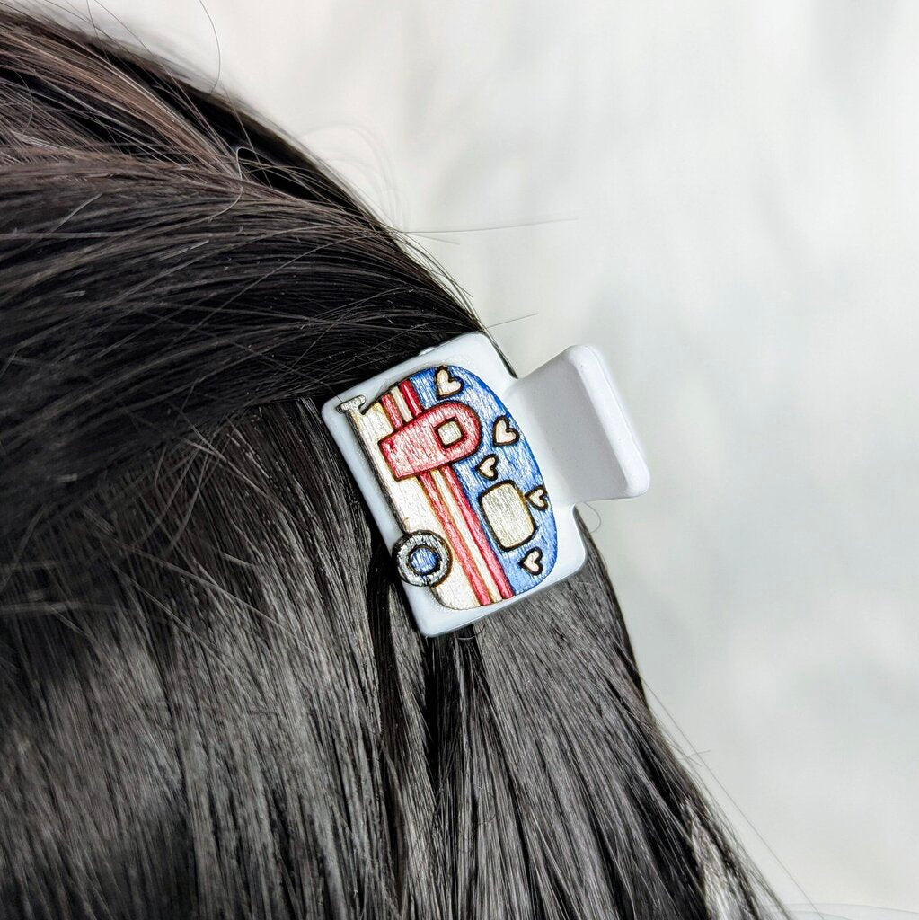 Hair Claw 1" Mini - Camper Patriotic