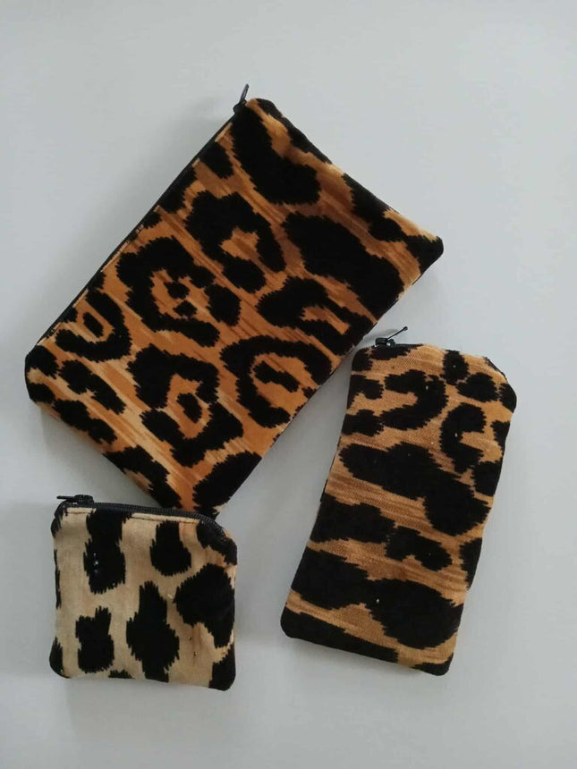 Pencil Pouch Trio Leopard Print