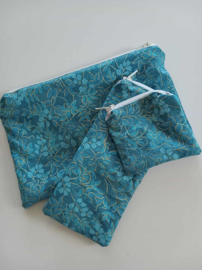 Pencil Pouch Trio Blue Vines