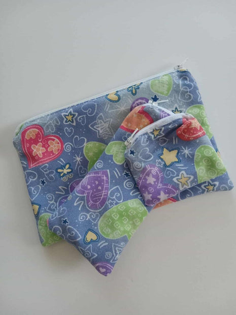 Pencil Pouch Trio Purple/Hearts