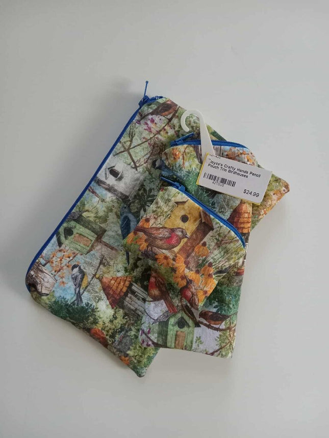 Pencil Pouch Trio Birdhouses