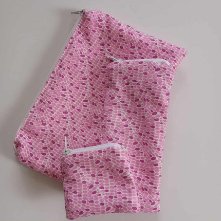 Pencil Pouch Trio Pink/purple Splashes