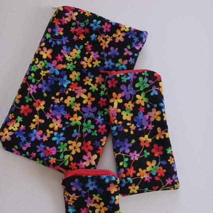 Pencil Pouch Trio Multi Flower