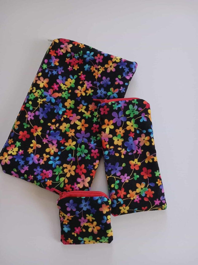 Pencil Pouch Trio Multi Flower