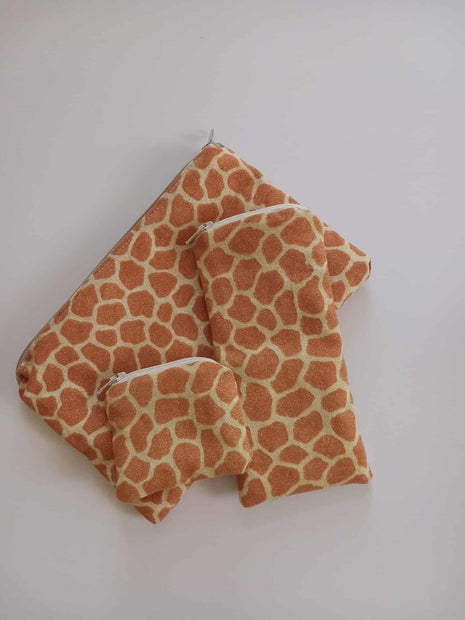 Pencil Pouch Trio Giraffe Print
