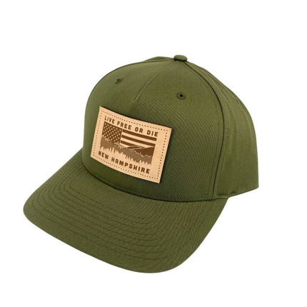 NH Flag Leather patch hat- Olive