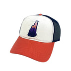 White/Coral/Navy Mesh