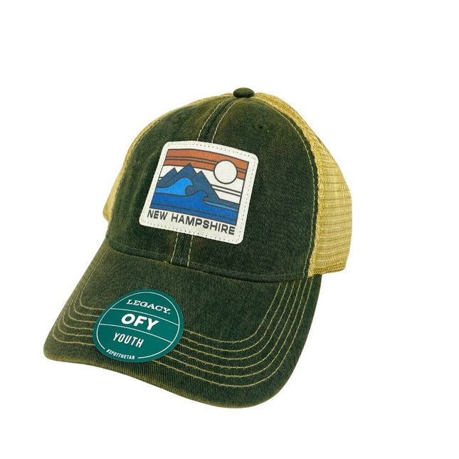 Youth NH Escape Trucker Hat- Pine Green