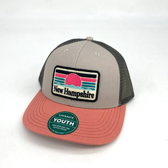 NH Sundrop YOUTH Hat- Lt Grey/Salmon/Dark Grey mesh
