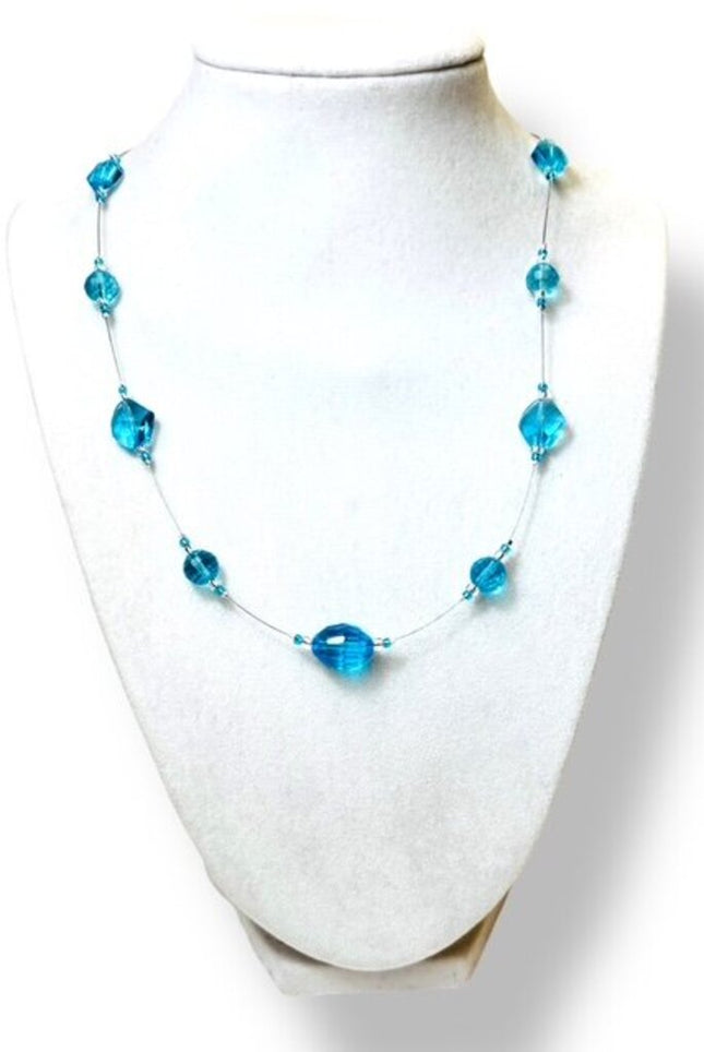Swarovski Crystal Necklace Floating - Aqua