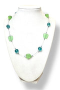 Tumbled Sea Glass Necklace Fl - Peridot/Aqua