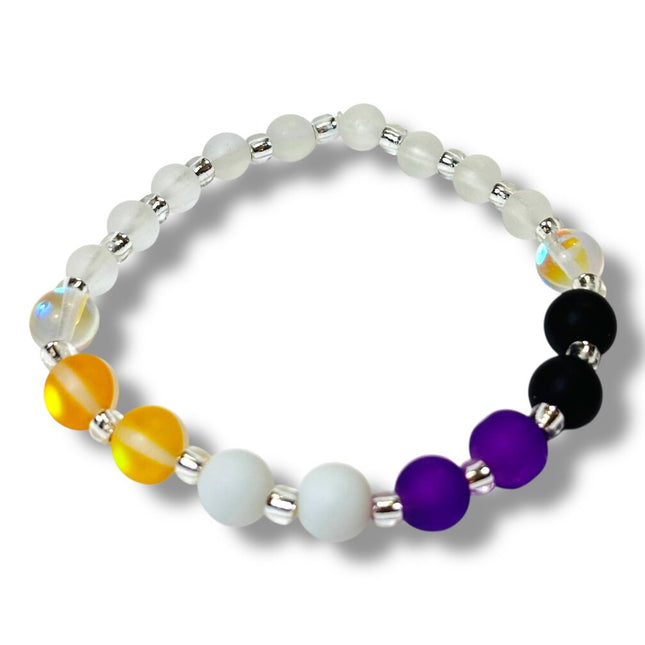 Tumbled Sea Glass Bracelet - NonBinary Flag