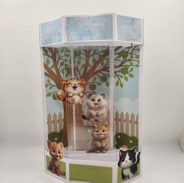 Hexagonal Pop Out Card/Happy Kitties