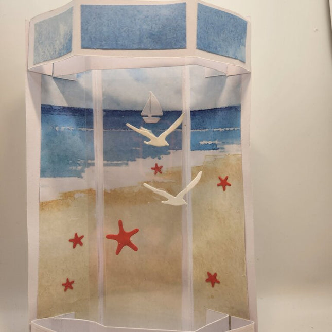 Hexagonal Pop Out Card/Seashore