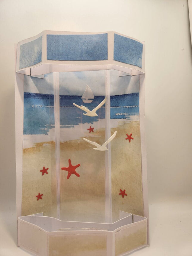 Hexagonal Pop Out Card/Seashore