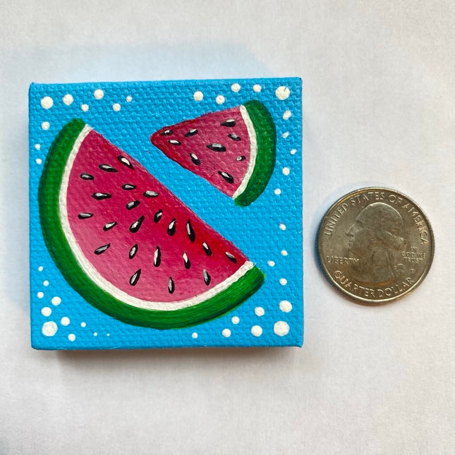 Watermelon magnet mini canvas thick
