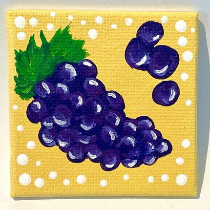 Grapes magnet mini canvas panel