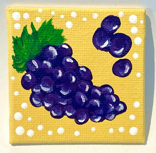 Grapes magnet mini canvas panel