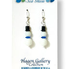 White with Blue Swarovski Crystal Scarf