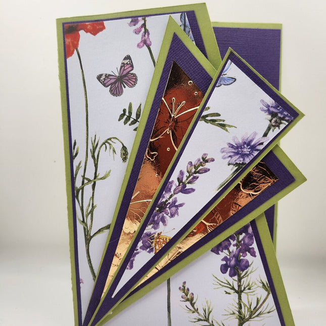 Fan Card/Butterfly Wild Flowers