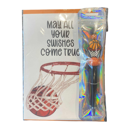 May All Your Swishes Come True Card with Beaded Pen with Gift Bag for Pen