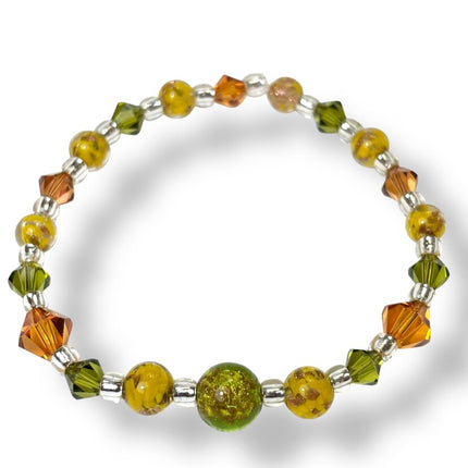 Venetian Glass & Swarovski Crystal Bracelet - Autumn