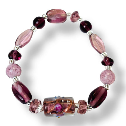 Venetian Glass Bracelet - Amethyst/Purples