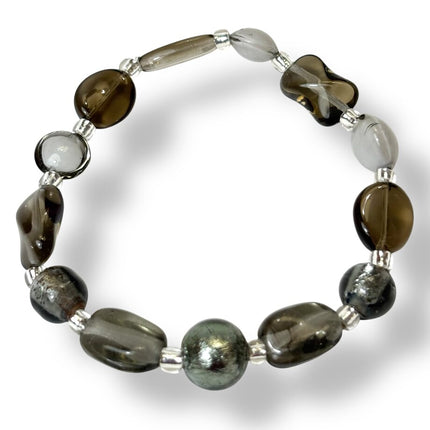 Venetian Glass Bracelet - Greys