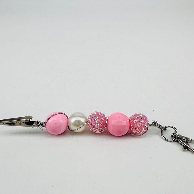 Bracelet helper pink beaded atm clip, smoke holder