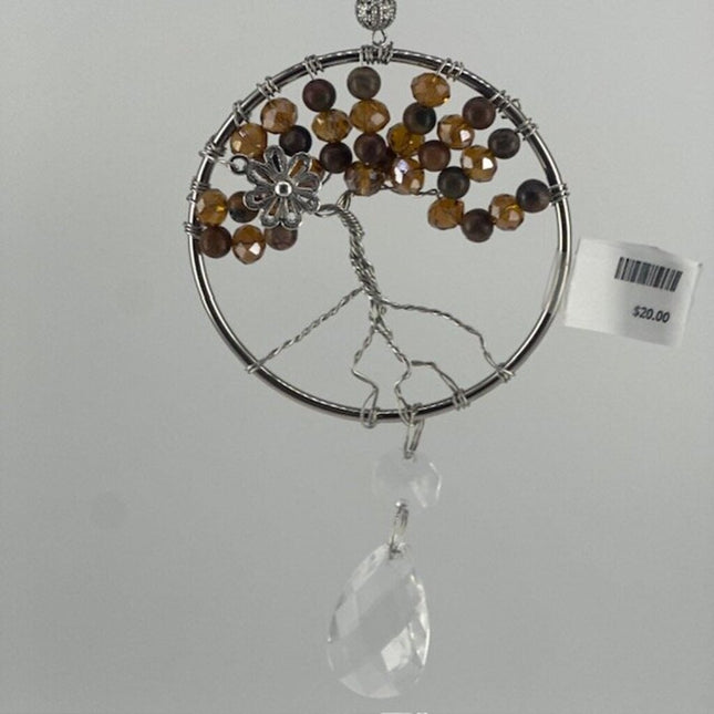 Tree of life Suncatcher Crystal Brown Jasper