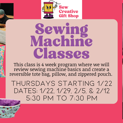 01/22 Sewing Machine Lessons - 4-week class - January/February 2026
