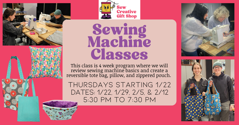 01/22 Sewing Machine Lessons - 4-week class - January/February 2026