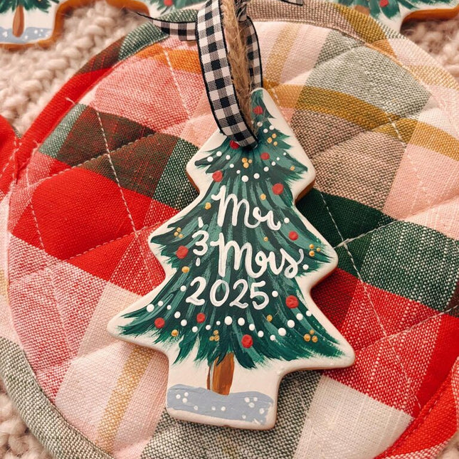 Custom Ceramic Wedding Christmas Tree Ornament