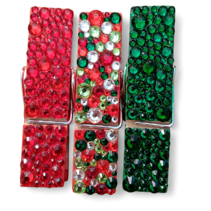 Christmas Rhinestone Magnetic Clip Set