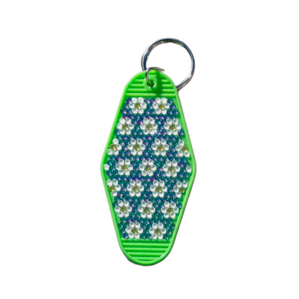Green AB Daisy Rhinestone Hotel Fob Keychain